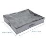 CATIEBYE Foldable under Bed Shoe Storage Box with Multi-grid Compartments, Non-woven Fabric Shoe Organizer for Space-saving Closet and Bedroom Storage, Gray view 2