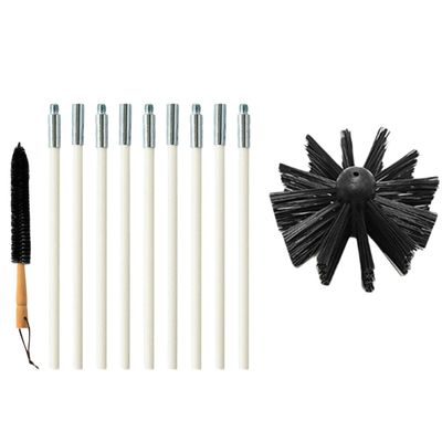 Nylon Chimney Brush with 9 Rods for Dryer Vent Cleaning