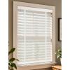 2" Slat Cordless Faux Wood Blinds with Decorative Board - Easy Clean Light Adjustment for Indoor Window,White,87.5" W 45" H view 1