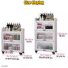 YVYKFZD Rolling Spice Rack, Slim Storage Cart, Mobile Kitchen Utility Cart with Wheels and Tempered Glass Doors, Narrow Standing Shelf, Space Saving Bathroom Organizer(Gray,4 Tier 15.7"x15.7"x50.5") view 2