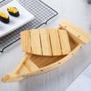 ABOOFAN Wooden Sushi Boat Serving Tray for Restaurants Decorative view 3