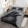 68" x 86" Coverless Quilt 7.5 Tog, Reversible Washable Gray Quilted Duvet, Super Soft Warm Comfy Simple Animal 2 Bedding Camping Duvet with 1 Pillowcases Twin view 1