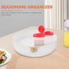 NUOBESTY Rotatable 360-degree Spice Rack Stand Decorative Organizer Countertop Seasoning Holder with Gold-edged White Finish for Kitchen and Restaurant Use view 3