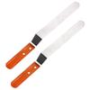 BESPORTBLE 2pcs Cake Frosting Spatulas with Stainless Steel Blades and Red Wood Handles, 6-inch Angled Icing Scrapers for Baking, Multipurpose Butter Spreaders and Fondant Smoothers for Home view 1