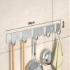 YTUANXSALOUE Kitchen Hanging Rack, 2 Pieces Kitchen Utensil Rail with Sliding Hooks Wall Mounted Hanging Rack 304 Stainless Steel Hanger for Tools, Pot view 2