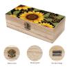 FodPand Wooden Box for Keepsake, Beautiful Sunflower Storage Chest with Retro Lock, Large Decorative Container Box for Home, Jewellery Organiser for Makeup, 7.9x3.9x2.3Inches view 3