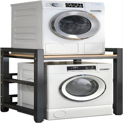 Adjustable Stacking Kit Stand for Front Load Washer & Dryer Portable Rack with 400KG Capacity Over Washer Stora Unit for Laundry Space Saving nizer for Laundry Room