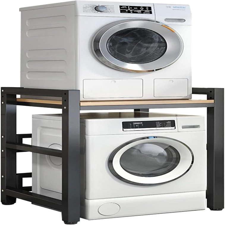 Adjustable Stacking Kit Stand for Front Load Washer & Dryer Portable Rack with 400KG Capacity Over Washer Stora Unit for Laundry Space Saving nizer for Laundry Room