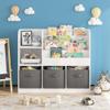 Thctvous 4-Tier Bookshelf for Kids Room,Wooden Nursery Bookshelf with Toy Storage Bin, Childrens Book Shelf for Nursery, Playroom, Easy Assembly (White 1) view 3