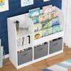 Thctvous 4-Tier Bookshelf for Kids Room,Wooden Nursery Bookshelf with Toy Storage Bin, Childrens Book Shelf for Nursery, Playroom, Easy Assembly (White 1) view 4