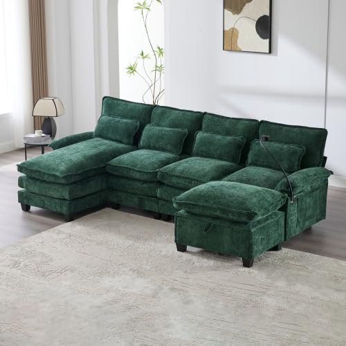 106" U Shape Sectional Sofa Cloud Couch for Living Room, Upholstery Comfy Modular Sofas