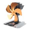 ANGGREK Fireplace Fan, Heat Powered Stove Fan Heating Efficient Hot Air Circulation with Temperature Gauge for Log Burning Stove (Gold) view 2