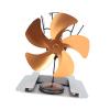 ANGGREK Fireplace Fan, Heat Powered Stove Fan Heating Efficient Hot Air Circulation with Temperature Gauge for Log Burning Stove (Gold) view 4