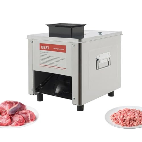 850W Electric Meat Cutter Machine - High-Speed Slicer for Slicing, Dicing & Shredding Boneless Fresh Meat - Includes Collecting Tray, 330lb/h Capacity