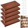 5 PCS Shelf Covers for Wire Shelving, Walnut Wire Rack Cover 1834 In, 3 In High Faux Wood Covers for Wires Shelves, 0.3 In Thick Waterproof PVC Wires Shelving Cover for Closet Pantry Kitchen Bathroom view 1