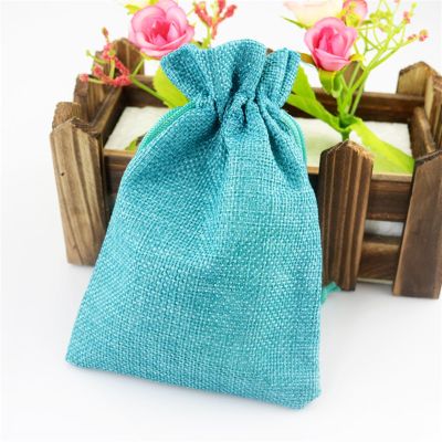 FFDJKASDI Hessian Bags Drawstring, Hessian Bags Pack Of 50 Multicolor Multiple Sizes(Lake Blue,9 * 12cm)