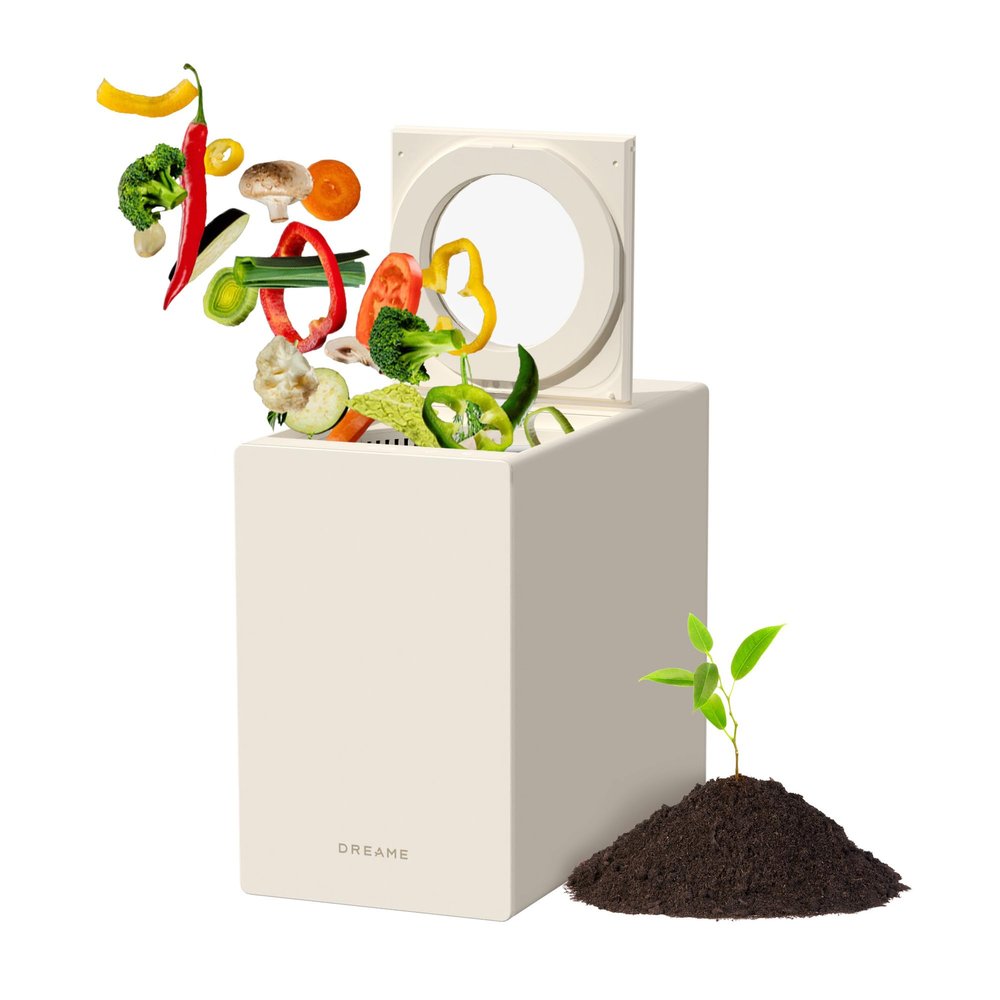 Dreame Electric Composter for Kitchen, Smart Control High-Temp Auto-Cleaning, Odorless, Trion Triple-Blade System, Washable Carbon Filter, 27dB Quiet, Safety Lock, 2.5L Capacity Compact Design