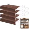 4 PCS Wire Rack Covers Walnut 1230 In, 0.3 In Thick Faux Wood Shelf Covers for Wire Shelving, Waterproof PVC Cover for Wires Shelves, 3in High Wires Shelving Cover for Removable Closet Pantry Cabinet view 1