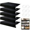 5 PCS Wire Rack Covers Black 1425 In, 0.3 In Thick Faux Wood Shelf Covers for Wire Shelving, Waterproof PVC Cover for Wires Shelves, 3 In High Wires Shelving Cover for Removable Closet Pantry Cabinet view 1