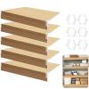 5 PCS Wire Rack Covers Oak 1633 in, 0.3 in Thick Faux Wood Shelf Covers for Wire Shelving, Waterproof PVC Cover for Wires Shelves, 3 in High Wires Shelving Cover for Removable Closet Pantry Cabinet view 1