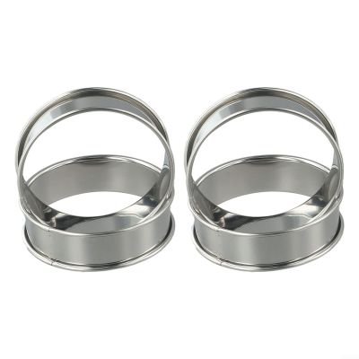4PCS Stainless Steel Muffin Rings 3.35 Inch Diameter Baking Molds for English Muffins, Crumpets, Cookies, Burgers, Fried Eggs, Dishwasher Safe