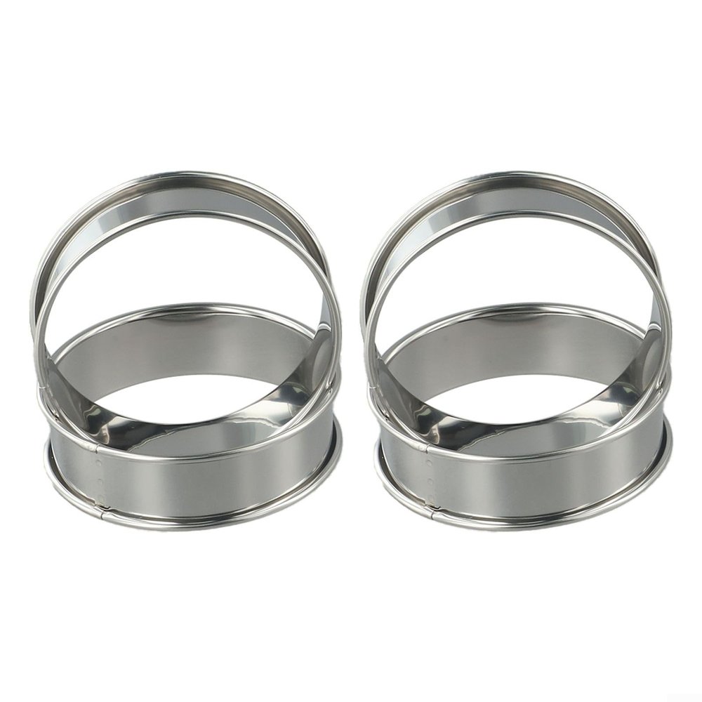 4PCS Stainless Steel Muffin Rings 3.35 Inch Diameter Baking Molds for English Muffins, Crumpets, Cookies, Burgers, Fried Eggs, Dishwasher Safe