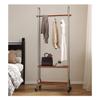 ENWINDXS Movable Clothes Rack, Solid Wood Coat Rack Freestanding, Multi -Functional Design, Portable Closet Organizer for Hanging Clothes Bedroom, Clothing Store(Brown,100cm) view 1