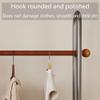 ENWINDXS Movable Clothes Rack, Solid Wood Coat Rack Freestanding, Multi -Functional Design, Portable Closet Organizer for Hanging Clothes Bedroom, Clothing Store(Brown,100cm) view 2