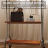 ENWINDXS Movable Clothes Rack, Solid Wood Coat Rack Freestanding, Multi -Functional Design, Portable Closet Organizer for Hanging Clothes Bedroom, Clothing Store(Brown,100cm) view 3