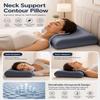ASRIO Groove Silicone Pillow, Center Dip Design for Head Support, Pressure Relief Bed Pillow, Cooling Breathable (Groove Pillow) (Queen (U.S. Standard)) view 2