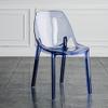 Etlegor Transparent Acrylic Dinning Chairs, Curved Backrest Kitchen Chairs Ladies Dressing Stool for Home Office, Cafe, and Wedding Events(Clear Blue) view 1