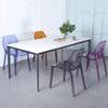 Etlegor Transparent Acrylic Dinning Chairs, Curved Backrest Kitchen Chairs Ladies Dressing Stool for Home Office, Cafe, and Wedding Events(Clear Blue) view 3