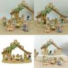 Qsvbeeqj Christmas Nativity Figurines Resin Manger Holy Family Scenes Statue for Xmases Indoor Home Table Decorations Christmas Scene Sculptures view 2