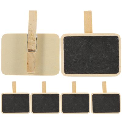 Mini Wooden Blackboard Clips 10pcs, Black Memo Boards for Labels