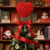 Heart Tree Topper,Rose Design Ornaments - Heart Tree Toppers,for Wedding, Birthday, Holiday, Party, Wall, Home, Front Door Decor view 3