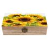 VstaDank Sunflower Wooden Storage Box with Hinged Lid & Front Clasp Exquisite Small Keepsake Boxes with Lids Decorative Gift Jewelry Case Wooden Photo Storage Boxes (7.9" X 3.9" X 2.3") view 1