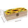 VstaDank Sunflower Wooden Storage Box with Hinged Lid & Front Clasp Exquisite Small Keepsake Boxes with Lids Decorative Gift Jewelry Case Wooden Photo Storage Boxes (7.9" X 3.9" X 2.3") view 2