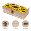 VstaDank Sunflower Wooden Storage Box with Hinged Lid & Front Clasp Exquisite Small Keepsake Boxes with Lids Decorative Gift Jewelry Case Wooden Photo Storage Boxes (7.9" X 3.9" X 2.3") view 3