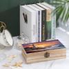 VstaDank Lighthouse at Sunset Wooden Storage Box with Hinged Lid & Front Clasp Exquisite Small Keepsake Boxes with Lids Decorative Gift Jewelry Case Wooden Photo Storage Boxes (7.9" X 3.9" X 2.3") view 4