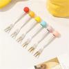 6Pcs Stainl Steel Fruit Fork Set,Cute Storage Canister and Fruit Forks(Green) view 3