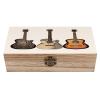 VstaDank Guitar Wooden Storage Box with Hinged Lid & Front Clasp Exquisite Small Keepsake Boxes with Lids Decorative Gift Jewelry Case Wooden Photo Storage Boxes (7.9" X 3.9" X 2.3") view 1