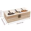 VstaDank Guitar Wooden Storage Box with Hinged Lid & Front Clasp Exquisite Small Keepsake Boxes with Lids Decorative Gift Jewelry Case Wooden Photo Storage Boxes (7.9" X 3.9" X 2.3") view 2