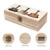 VstaDank Guitar Wooden Storage Box with Hinged Lid & Front Clasp Exquisite Small Keepsake Boxes with Lids Decorative Gift Jewelry Case Wooden Photo Storage Boxes (7.9" X 3.9" X 2.3") view 3