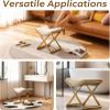 Mid-Century Modern Vanity Stool,Upholstered PU Leather Makeup Stool with Sturdy Metal Frame,Button Tufted Accent Bench for Dressing Table, Small Space Bedroom Or Living Room(Light Gray) view 4