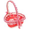 Heart Shaped Flower Girl Basket for Candy and Petals, Red Plastic view 1