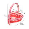 Heart Shaped Flower Girl Basket for Candy and Petals, Red Plastic view 2