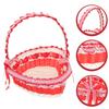 Heart Shaped Flower Girl Basket for Candy and Petals, Red Plastic view 3