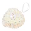 JEWEDECO Heart Shaped Wedding Ring Pillow Box with Rose Design and Ribbons view 1
