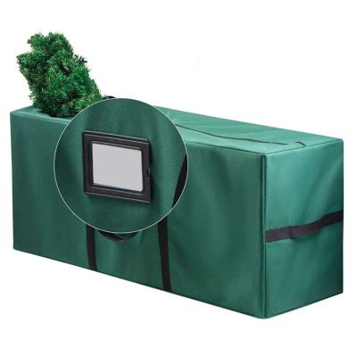 Gonetre Xmas Tree Storage Bag Large Capacity Durable 600D Oxford Fabric Christmas Tree Storage Container for Holiday Decorations Seasonal Clothes Quilts Blankets 48x15x20 Inches