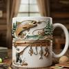 Fishing Mug, 11oz/350ml Novelty Drinkware Ceramic Mug, Fly Fish Coffee Cup, Fisherman Fishing Enthusiast Gift For Dad Grandpa Husband Brother Father's Day view 4